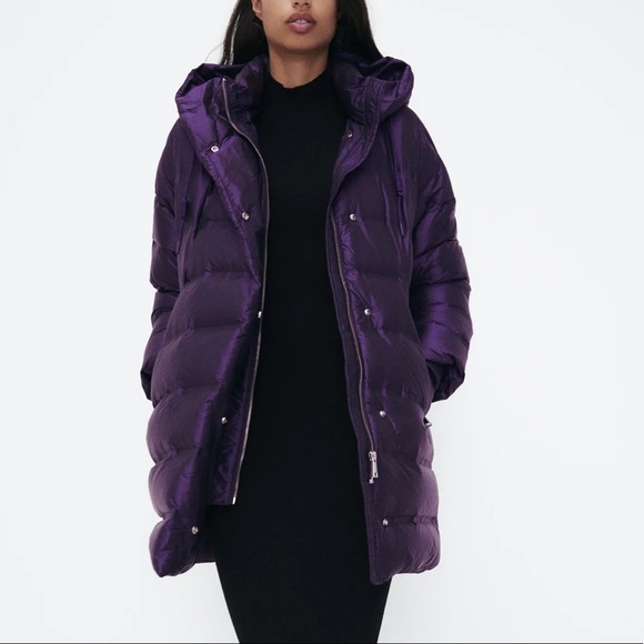 zara down filled coat